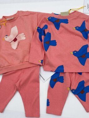 NWT - The Campamento 6-9M Pigeons Sweatshirt Jogger set - Pink Coral